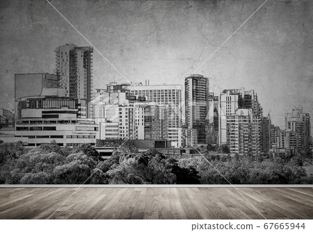 City design on wall City design on wall 67665944