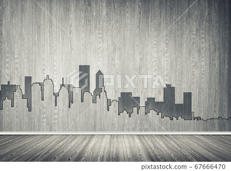 City design on wall City design on wall 67666470