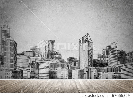 City design on wall City design on wall 67666809