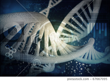 DNA molecules background, 3D rendering DNA molecules background, 3D rendering 67667095