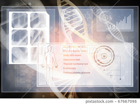 Medicine user interface, 3D rendering 67667098