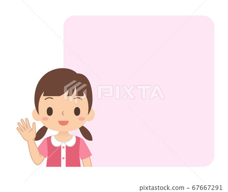 女孩框架揮舞著招呼打招呼 67667291