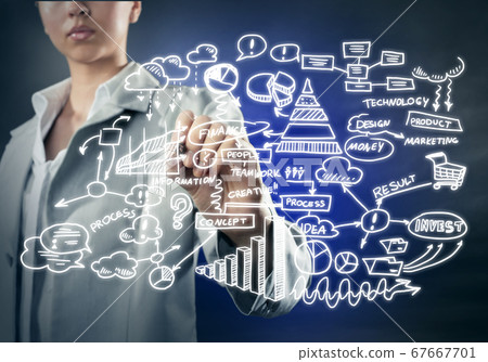 Woman sketching business ideas Woman sketching business ideas 67667701