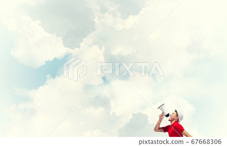 Guy making announcement Guy making announcement 67668306