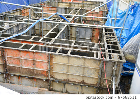 Construction site under foundation construction 67668511