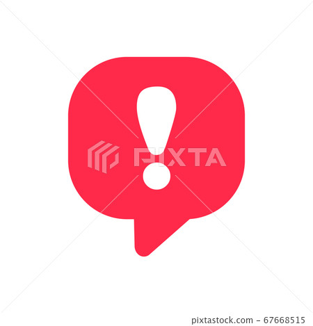 Exclamation vector icon attention logo warning speech bubble important round mark. 67668515