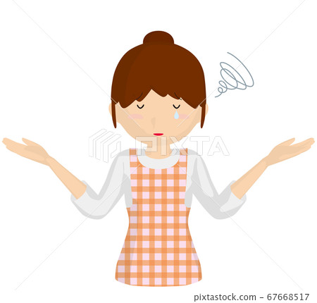 Vector illustration of a housewife with a negative expression Vector illustration of a housewife with a negative expression 67668517