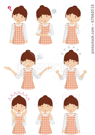 Negative look housewife set vector illustration 67668518