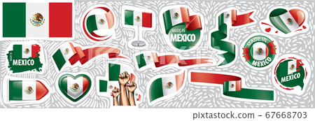 Vector set of the national flag of Mexican in various creative designs Vector set of the national flag of Mexican in various creative designs 67668703