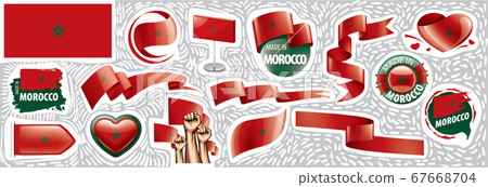 Vector set of the national flag of Morocco in various creative designs Vector set of the national flag of Morocco in various creative designs 67668704
