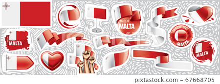 Vector set of the national flag of Malta in various creative designs Vector set of the national flag of Malta in various creative designs 67668705