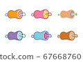 Meat set with colorful bones 67668760
