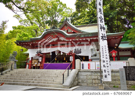伊豆熱海市近宮神社的主殿 伊豆熱海市近宮神社的主殿 67669067