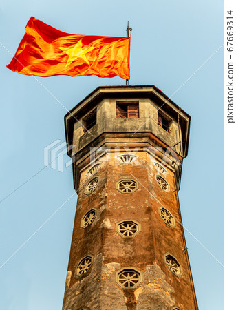 Tower with fluttering national flag at Hanoi know Tower with fluttering national flag at Hanoi know 67669314