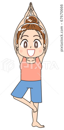 Young woman doing yoga stretch Young woman doing yoga stretch 67670666