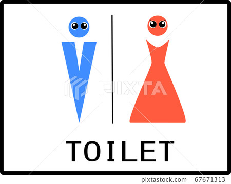 Adult toilet mark with a face 67671313