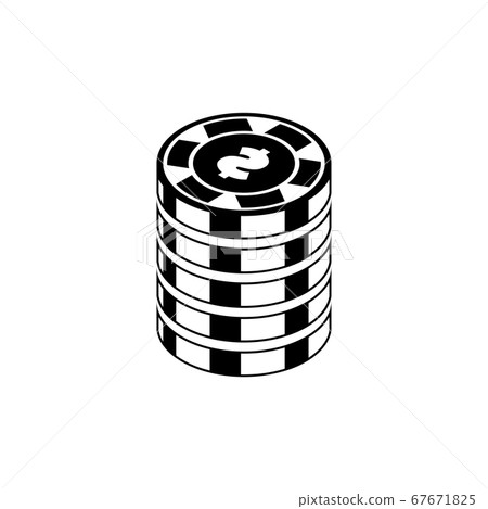Gambling Money, Casino Chips Flat Vector Icon - Stock Illustration ...