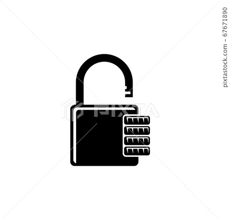 Combination Padlock, Password Code Lock. Flat - Stock Illustration ...