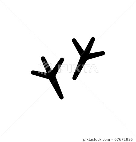 Bird Feet, Turkey Trail, Footprints Track. Flat 67671956