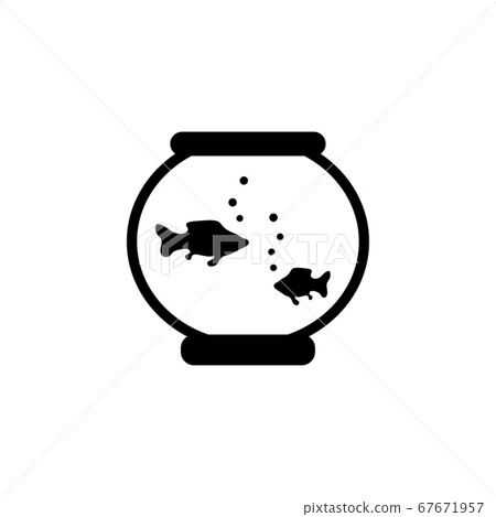 Fish Aquarium, Underwater Life in Fishbowl. Flat 67671957