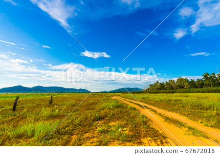 The Road in Bang Phra Reservoir When the water 67672018