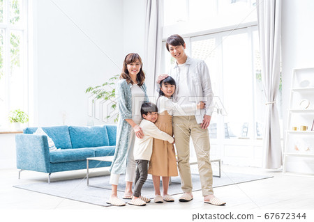 Family of four young, good friends Family of four young, good friends 67672344