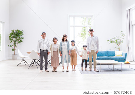 Three generations family, living, home Three generations family, living, home 67672408