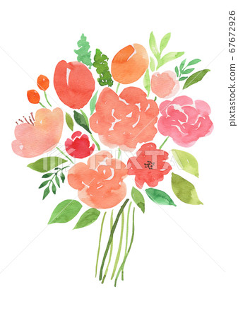 水彩花束 插圖素材 圖庫
