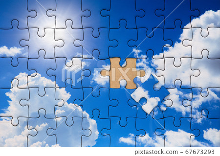 Clean cloud sky puzzle overlay for important part to making good environment 67673293