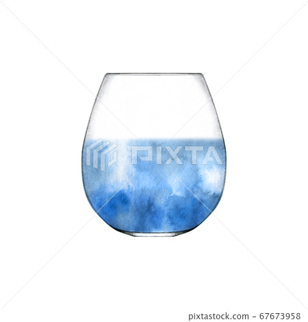 Hand drawn glass of water Hand drawn glass of water 67673958