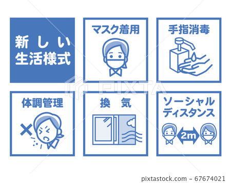 With Corona Alert icon about new lifestyle for office With Corona Alert icon about new lifestyle for office 67674021