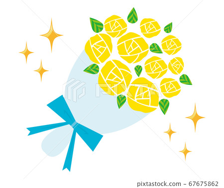 用絲帶綁的黃玫瑰的矢量圖 用絲帶綁的黃玫瑰的矢量圖 67675862