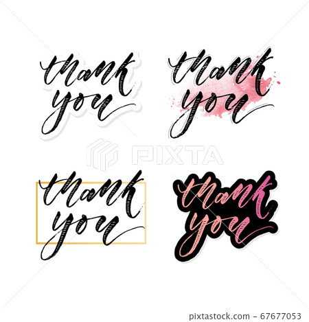 Thank you card. Beautiful greeting card scratched Thank you card. Beautiful greeting card scratched 67677053