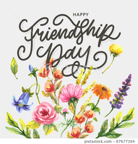 Friendship day vector illustration with text and Friendship day vector illustration with text and 67677384