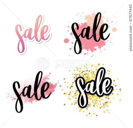 Black letters: SALE, Hand sketched Sale lettering Black letters: SALE, Hand sketched Sale lettering 67677442