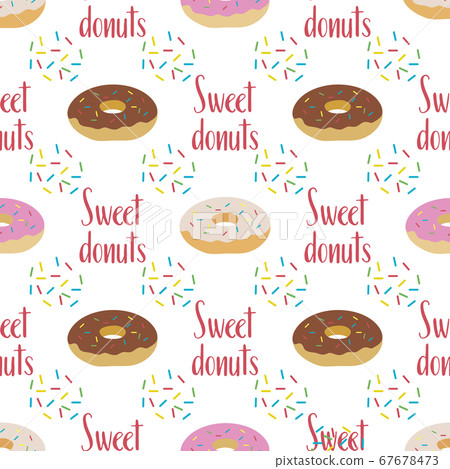 Vector Pattern Donut Food Sweet Doughnut Pastry Vector Pattern Donut Food Sweet Doughnut Pastry 67678473