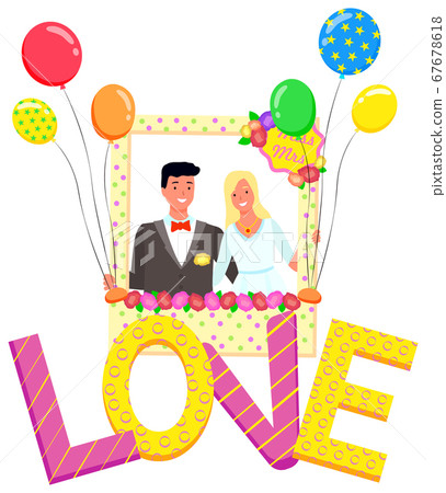 Just Married Couple in Photozone Taking Photo Just Married Couple in Photozone Taking Photo 67678618