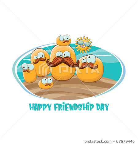Happy friendship day banner with friends tiny kids potato characters having fun on green field. Happy Friendship day vector illustration. funky kids potato with friends Happy friendship day banner with friends tiny kids potato characters having fun on green field. Happy Friendship day vector illustration. funky kids potato with friends 67679446
