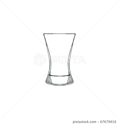 Hand drawn glass for shot cocktail 67679918