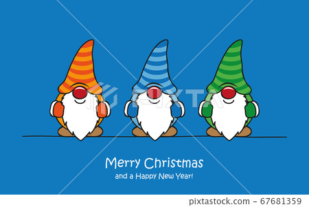 merry christmas greeting card with cute funny dwarf merry christmas greeting card with cute funny dwarf 67681359