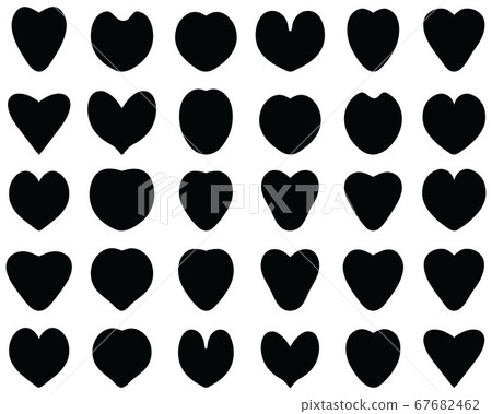 Black silhouettes of heart on the white background - Stock Illustration ...