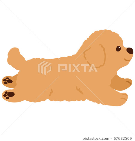 Illustration of a cute Chihuahua running sideways without main line 67682509