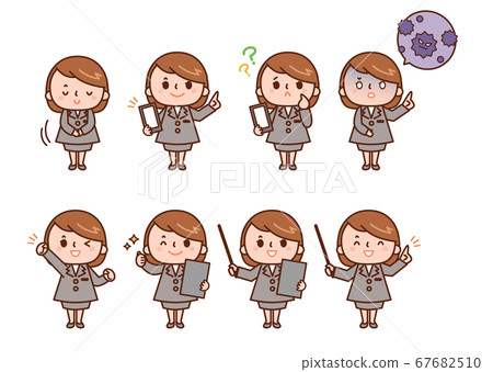 Various poses of business woman 67682510