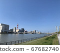 Bandai Bridge and Shinano River in the center of Niigata City in early summer 67682740