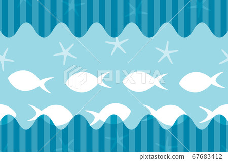 Wavy background rectangle fish & stripes - Stock Illustration [67683412 ...
