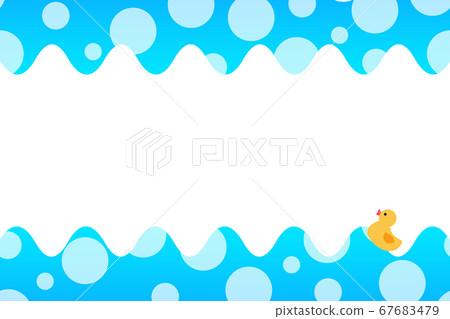 波浪圖案框矩形鴨和泡沫 波浪圖案框矩形鴨和泡沫 67683479