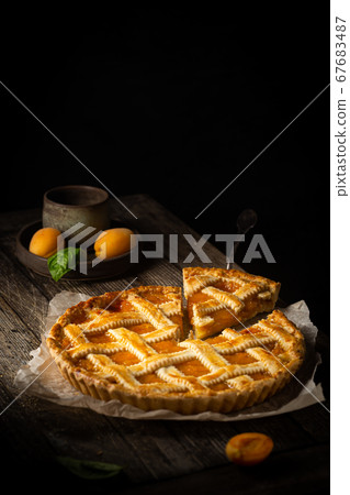 Summer apricot pie 67683487