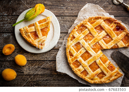Summer apricot pie 67683503