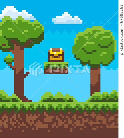 Adventure Pixel Game, Green Nature, Map Vector Adventure Pixel Game, Green Nature, Map Vector 67685163