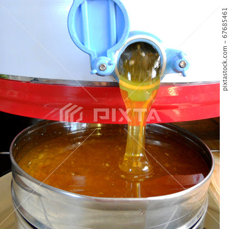 Background texture, dropping drops of sweet honey Background texture, dropping drops of sweet honey 67685461